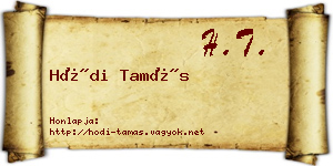 Hódi Tamás névjegykártya